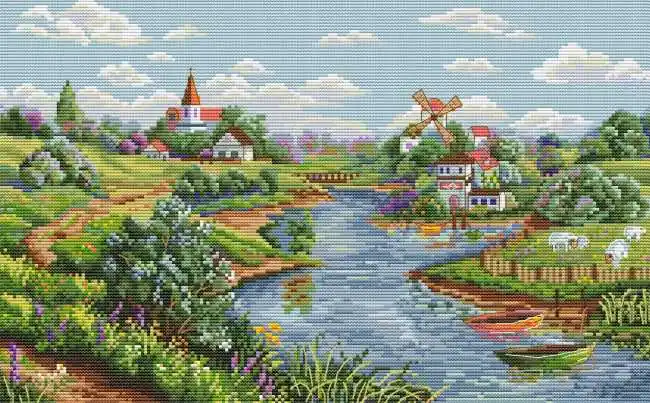 Spring View Cross Stitch Kit by Merejka Latest
