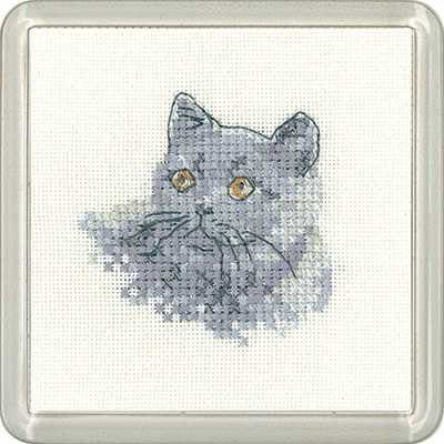 Super Sale British Blue Cross Stitch Coaster Kit by Heritage Crafts