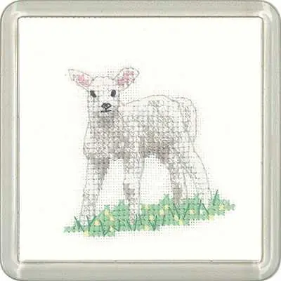 Lamb Cross Stitch Coaster Kit by Heritage Crafts Clearance