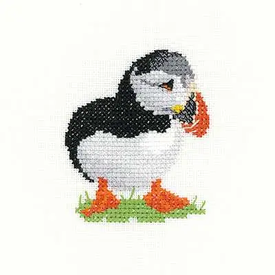 Puffin Cross Stitch Kit by Heritage Crafts Save Now