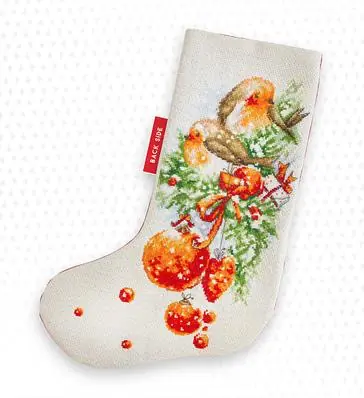 Certified Robin Christmas Stocking Cross Stitch Kit by Luca S