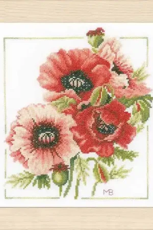 Affordable Anemone Bouquet Cross Stitch Kit By Lanarte