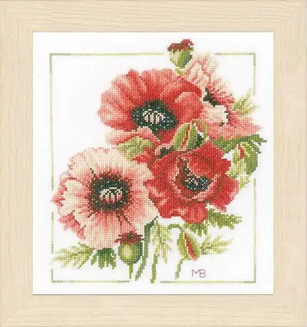 Affordable Anemone Bouquet Cross Stitch Kit By Lanarte