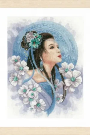 Special Offer Asian Lady in Blue Cross Stitch Kit By Lanarte