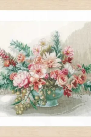 Buy Online Bouquet of Flowers Cross Stitch Kit By Lanarte