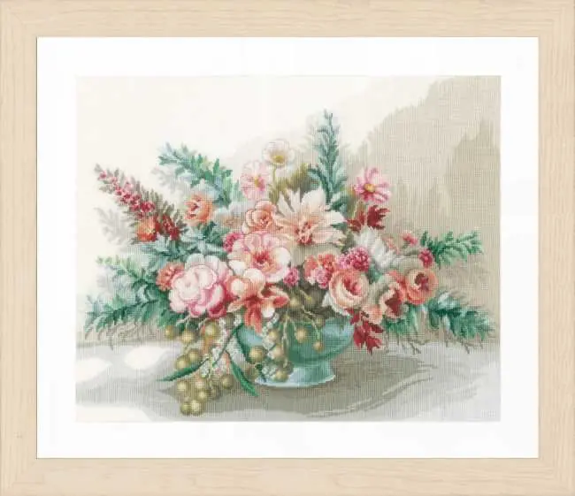 Buy Online Bouquet of Flowers Cross Stitch Kit By Lanarte