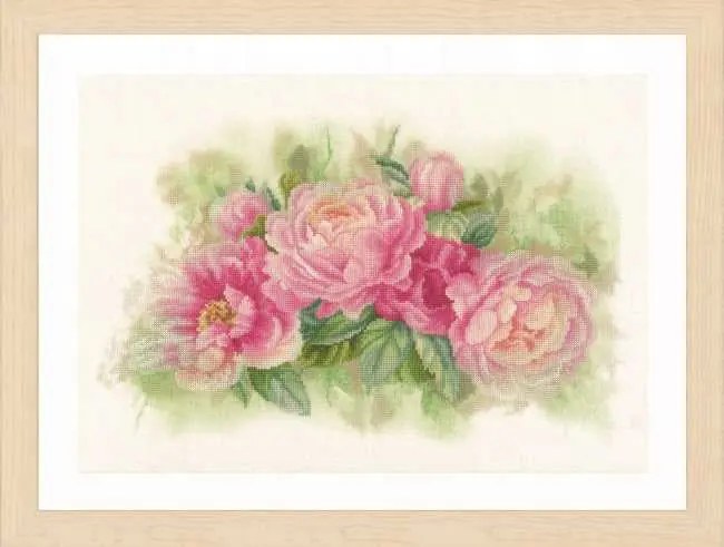 Bouquet of Peonies Cross Stitch Kit By Lanarte No Minimum Order