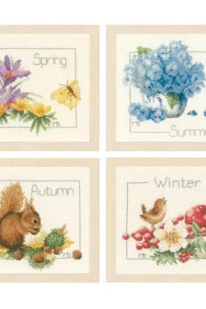 Top Pick Four Seasons Cross Stitch Kit By Lanarte