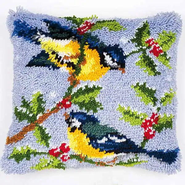 Blue Tits Latch Hook Cushion Kit By Vervaco Free Returns
