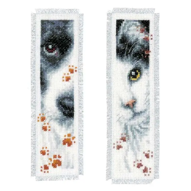 Brand New Dog and Cat Bookmark Cross Stitch Kit By Vervaco