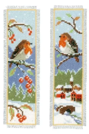 Trending Robins Bookmark Cross Stitch Kit By Vervaco