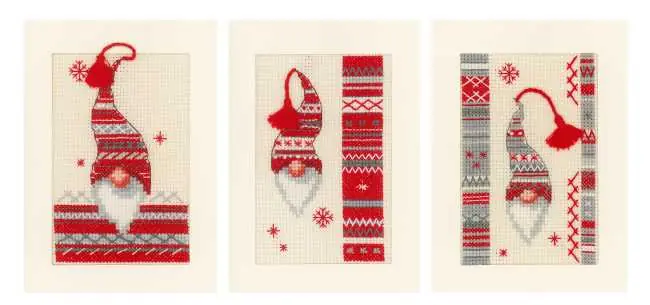 Christmas Elf Cross Stitch Christmas Card Kit By Vervaco Limited Edition