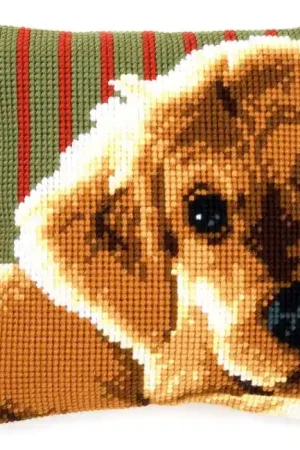 Top Pick Dog Printed Cross Stitch Cushion Kit by Vervaco
