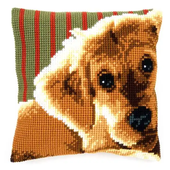 Top Pick Dog Printed Cross Stitch Cushion Kit by Vervaco