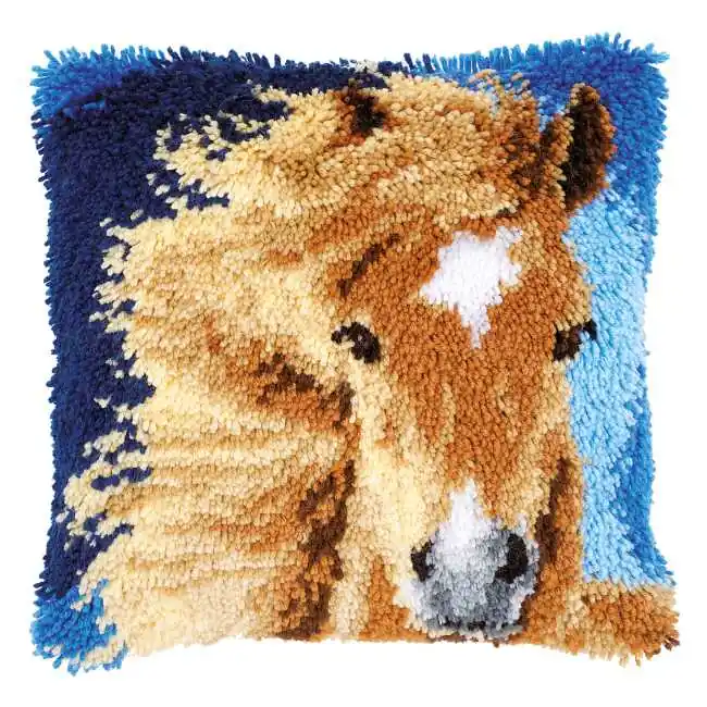 Brown Horse Latch Hook Cushion Kit By Vervaco Deal