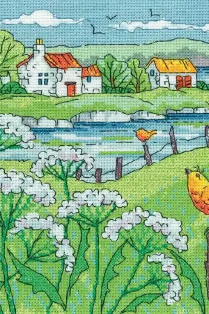 Next Day Delivery Cow Parsley Shore Cross Stitch Kit by Heritage Crafts