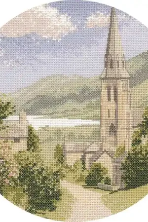 Fresh Stock Lakeside Village Cross Stitch Kit by Heritage Crafts