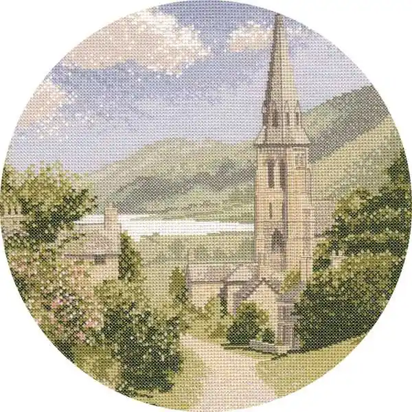 Fresh Stock Lakeside Village Cross Stitch Kit by Heritage Crafts