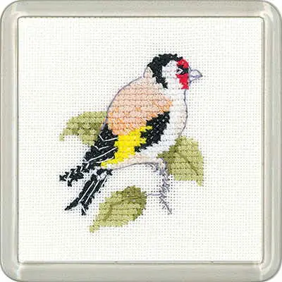 Hot Picks Goldfinch Cross Stitch Coaster Kit by Heritage Crafts