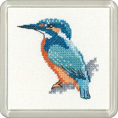 Kingfisher Cross Stitch Coaster Kit by Heritage Crafts Buy Direct