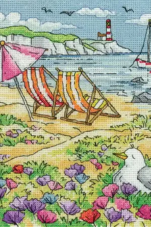 Summer Shore Cross Stitch Kit by Heritage Crafts Trusted Brand
