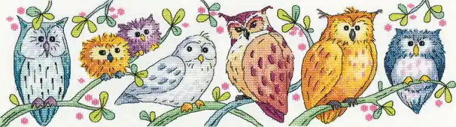 Owls on Parade Cross Stitch Kit by Heritage Crafts Buy Online