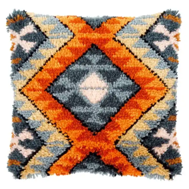 Seasonal Sale Boho Ethnic Print Latch Hook Cushion Kit By Vervaco