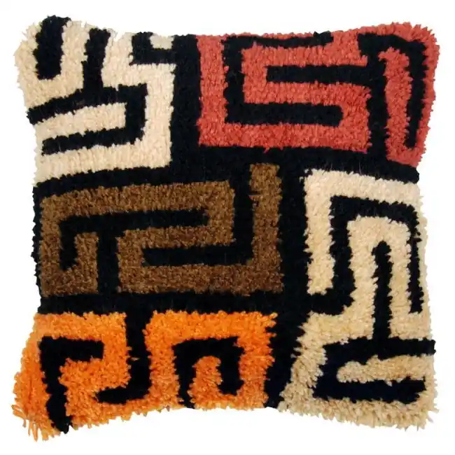 Today Only Boho Kuba Cloth Latch Hook Cushion Kit By Vervaco