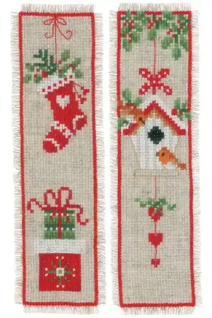 Christmas Motifs Bookmark Cross Stitch Kit By Vervaco Bargain