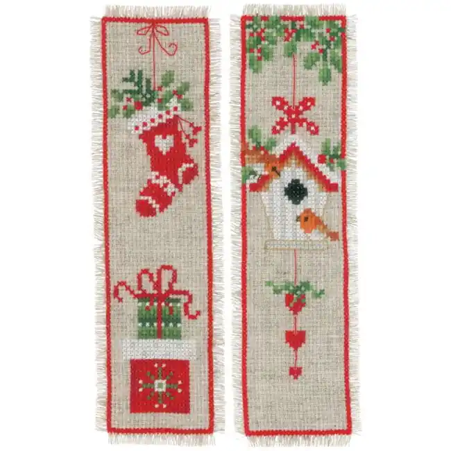 Christmas Motifs Bookmark Cross Stitch Kit By Vervaco Bargain