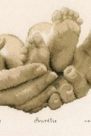 Baby Feet Birth Sampler Cross Stitch Kit By Vervaco Fresh Stock
