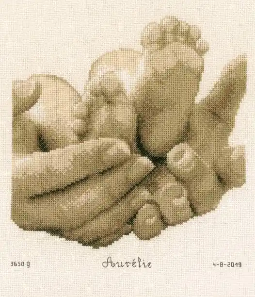 Baby Feet Birth Sampler Cross Stitch Kit By Vervaco Fresh Stock