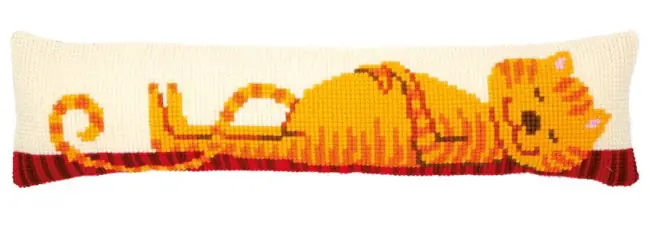 Special Discount Funny Cat Cross Stitch Draught Excluder Cushion Kit By Vervaco