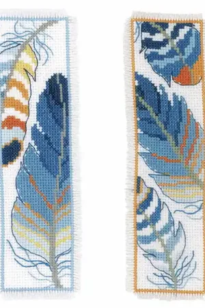 Blue Feathers Bookmark Cross Stitch Kit By Vervaco Hassle-Free Returns