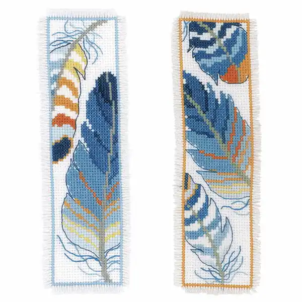 Blue Feathers Bookmark Cross Stitch Kit By Vervaco Hassle-Free Returns