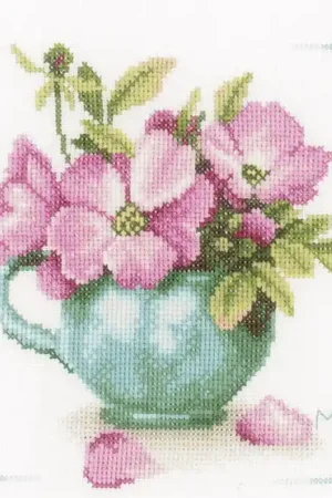 Wild Roses Cross Stitch Kit By Lanarte Price Drop