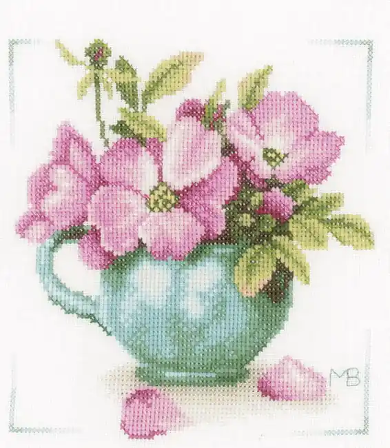Wild Roses Cross Stitch Kit By Lanarte Price Drop