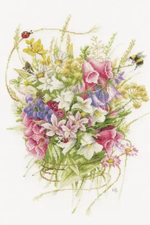 Warranty Included Summer Bouquet Cross Stitch Kit By Lanarte