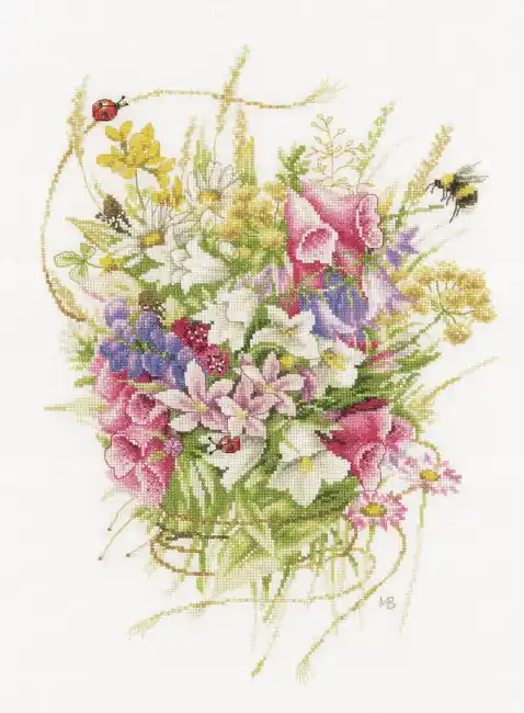 Warranty Included Summer Bouquet Cross Stitch Kit By Lanarte