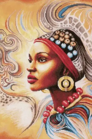 New Release Mother Africa Cross Stitch Kit By Lanarte