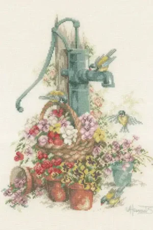 Birds at the Water Pump Cross Stitch Kit By Lanarte Deal