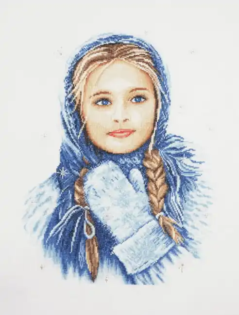 Winter Girl Cross Stitch Kit By Lanarte Free Returns