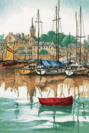 Sunrise at Yacht Harbour Cross Stitch Kit By Lanarte Wholesale