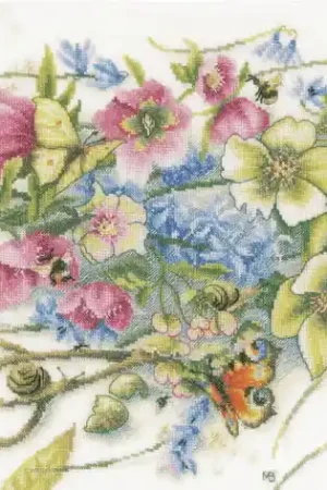 Best Choice Meeting Around Hellebores Cross Stitch Kit By Lanarte