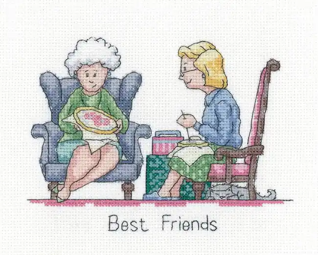 Place Order Best Friends Cross Stitch Kit by Heritage Crafts