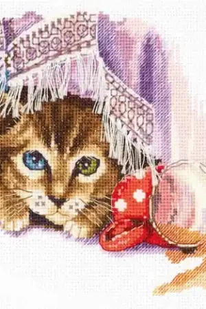 Naughty Cat Cross Stitch Kit by PANNA Handmade