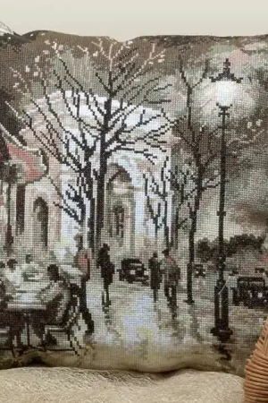 Nocturnal Lights of Paris Pillow Cross Stitch Kit by PANNA Editor’s Pick
