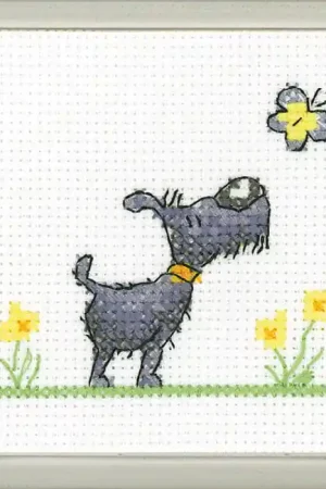 Flutterby Cross Stitch Coaster Kit by Heritage Crafts Same Day Shipping