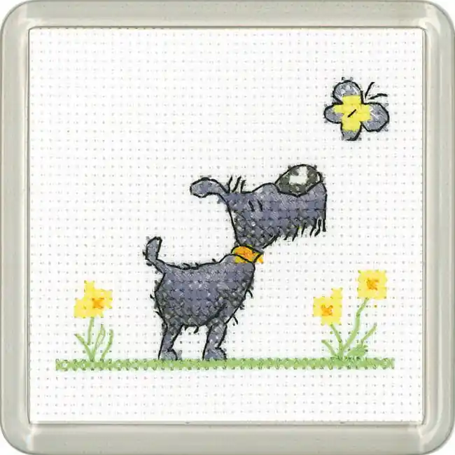 Flutterby Cross Stitch Coaster Kit by Heritage Crafts Same Day Shipping