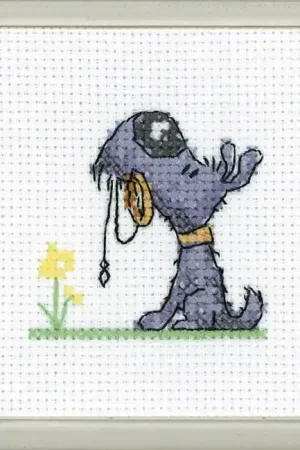 Free Returns Walkies Cross Stitch Coaster Kit by Heritage Crafts